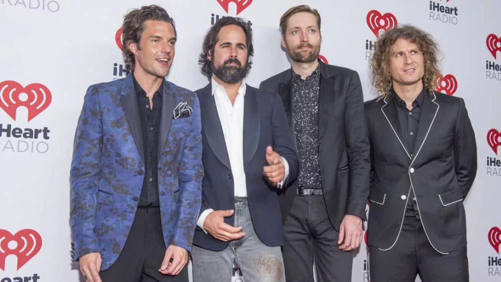 Brandon Flowers^ Ronnie Vannucci^ Jr.^ Mark Stoermer and Dave Keuning of The Killers attends the 2015 iHeartRadio Music Festival on September 18^ 2015 in Las Vegas.