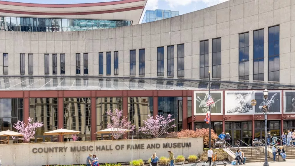 The Country Music Hall of Fame in downtown Nashville^ TN. NASHVILLE^ TN^ USA - MARCH 28^ 2021