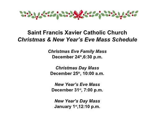 st-francis-xavier-catholic-church-mass-schedule
