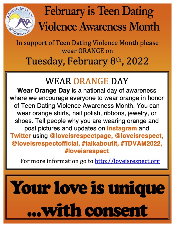 WEAR ORANGE DAY FOR TEEN DATING VIOLENCE AWARENESS | KVAK is your ...