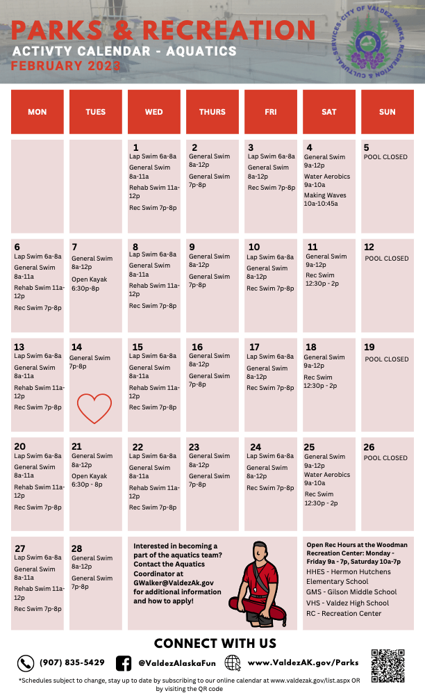 February Activity Calendar 2023 