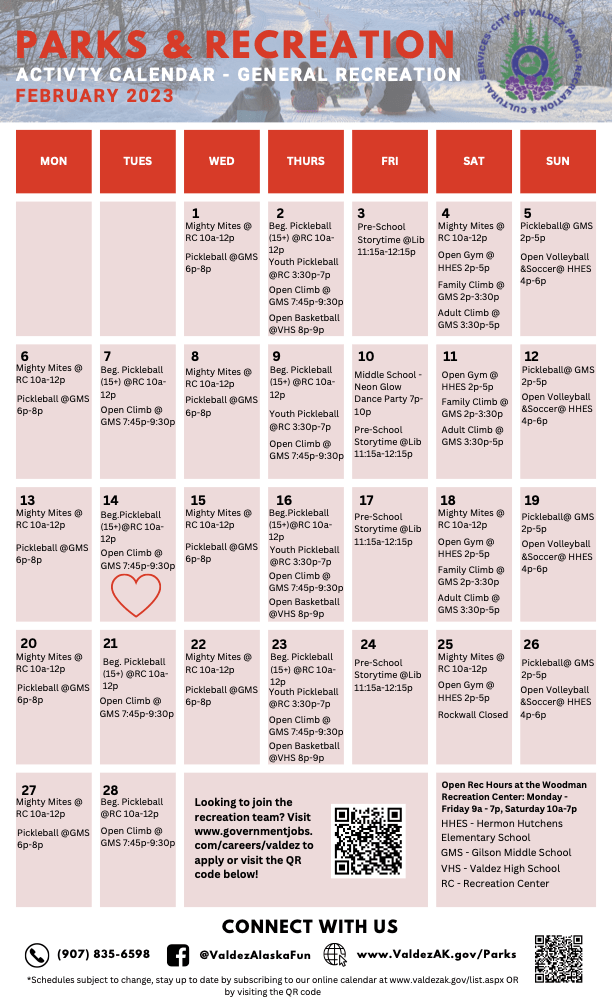  February Activity Calendars 2023.