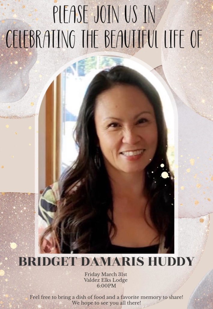 Memorial Announcement for Bridget Damaris Huddy