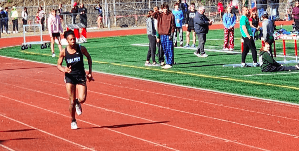 Izzy Kaiser at Wasilla High track meet, April 2023