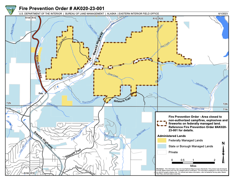 BLM AK Map fire prevention order AK020-23-001 