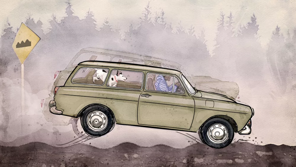 Washboard roads form on dry, unpaved road surfaces, of which there are many in Alaska. Illustration by Liza McElroy.