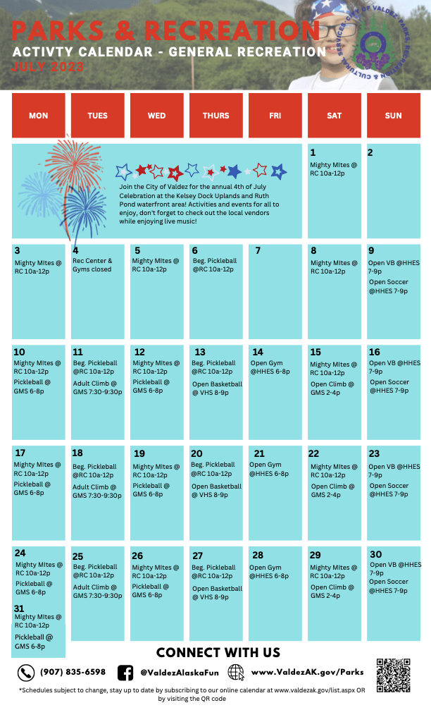 July Activity Calendars