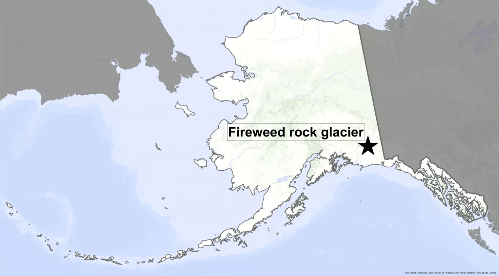 Fireweed-rock-glacier map