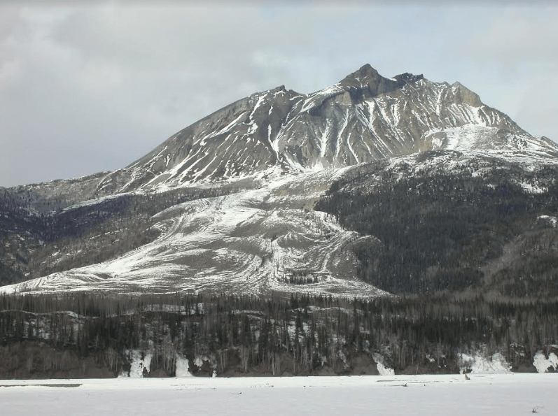 Sourdough rock glacier is one of several in the mountainous area near McCarthy, Alaska. Ned Rozell took this photo during a wilderness classic ski race in April 2009.