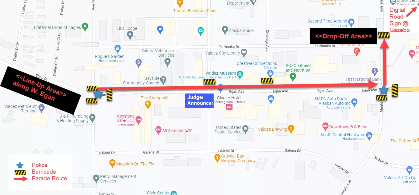 Valdez Gold Rush Days 2023 Parade Map document