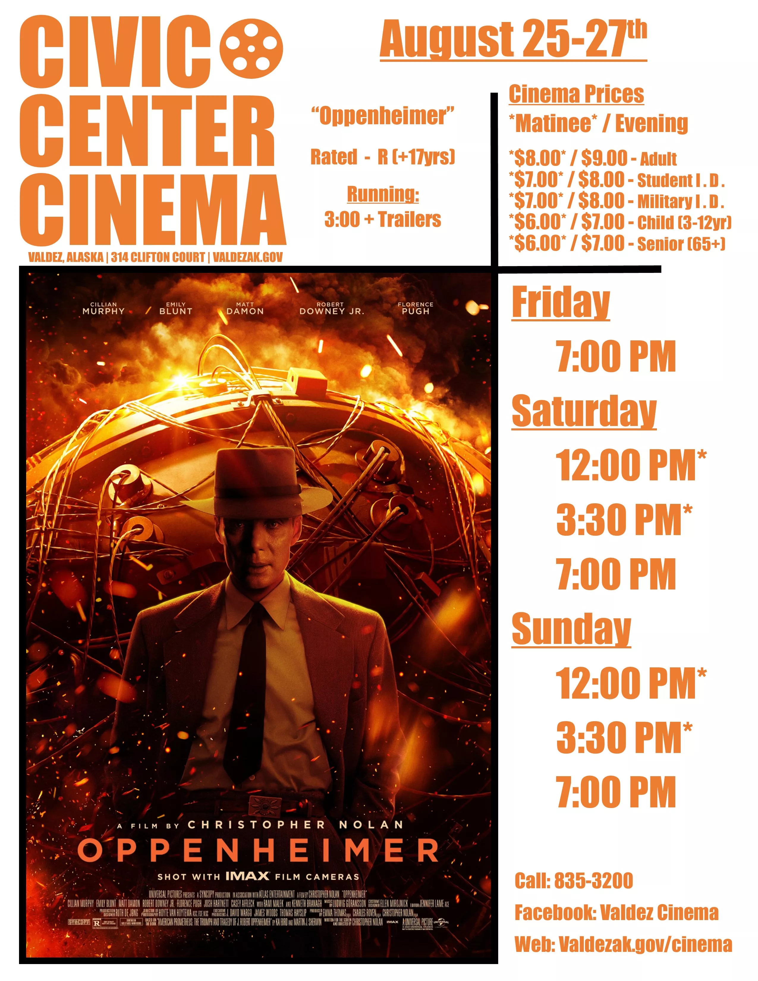 Civic Center Cinema: Oppenheimer Poster