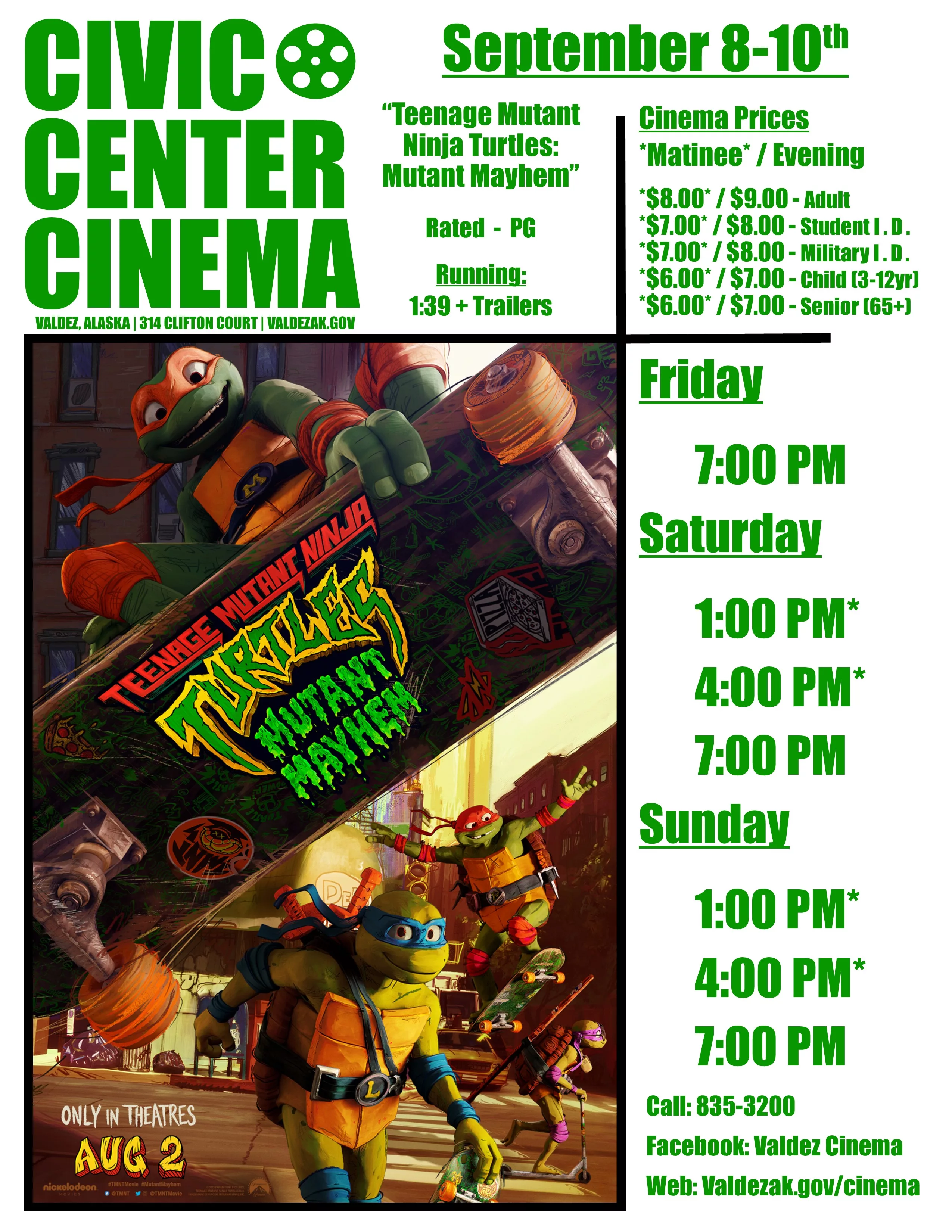 Civic Center Cinema: Teenage Mutant Ninja Turtles