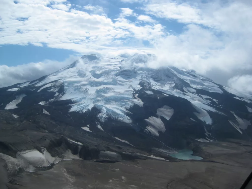 Mount Mageik, a 7,103-foot volcano, stands in the Valley of 10,000 Smokes. Photo by Taryn Lopez.