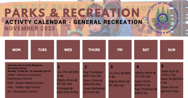 PRSC Activity Calendars