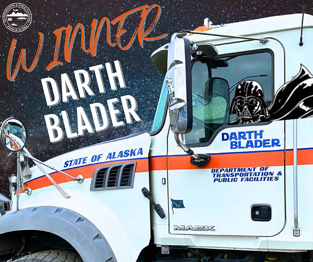 Anchorage Name a Snowplow Contest Winner 2023- DARTH BLADER