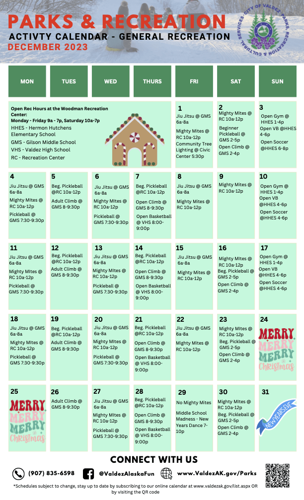 Aquatics and Activities Calendars