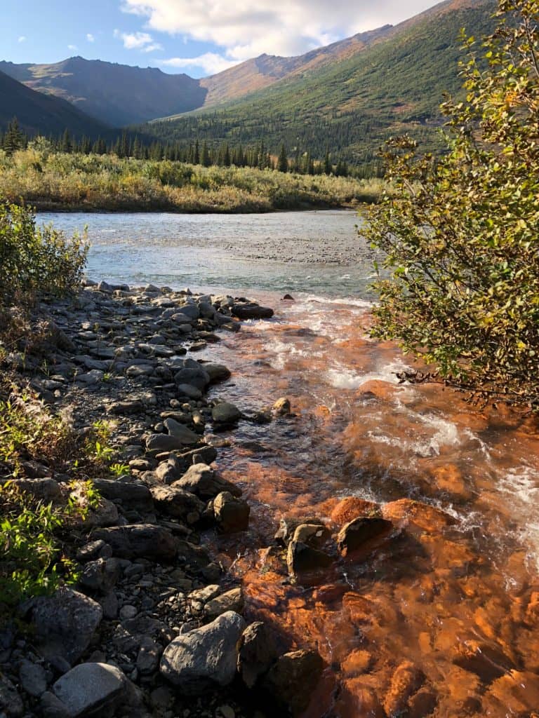 2. A tributary of the Akillik River in Kobuk Valley National Park in August 2018 after it had turned rusty orange. Photo by Jon O’Donnell.
