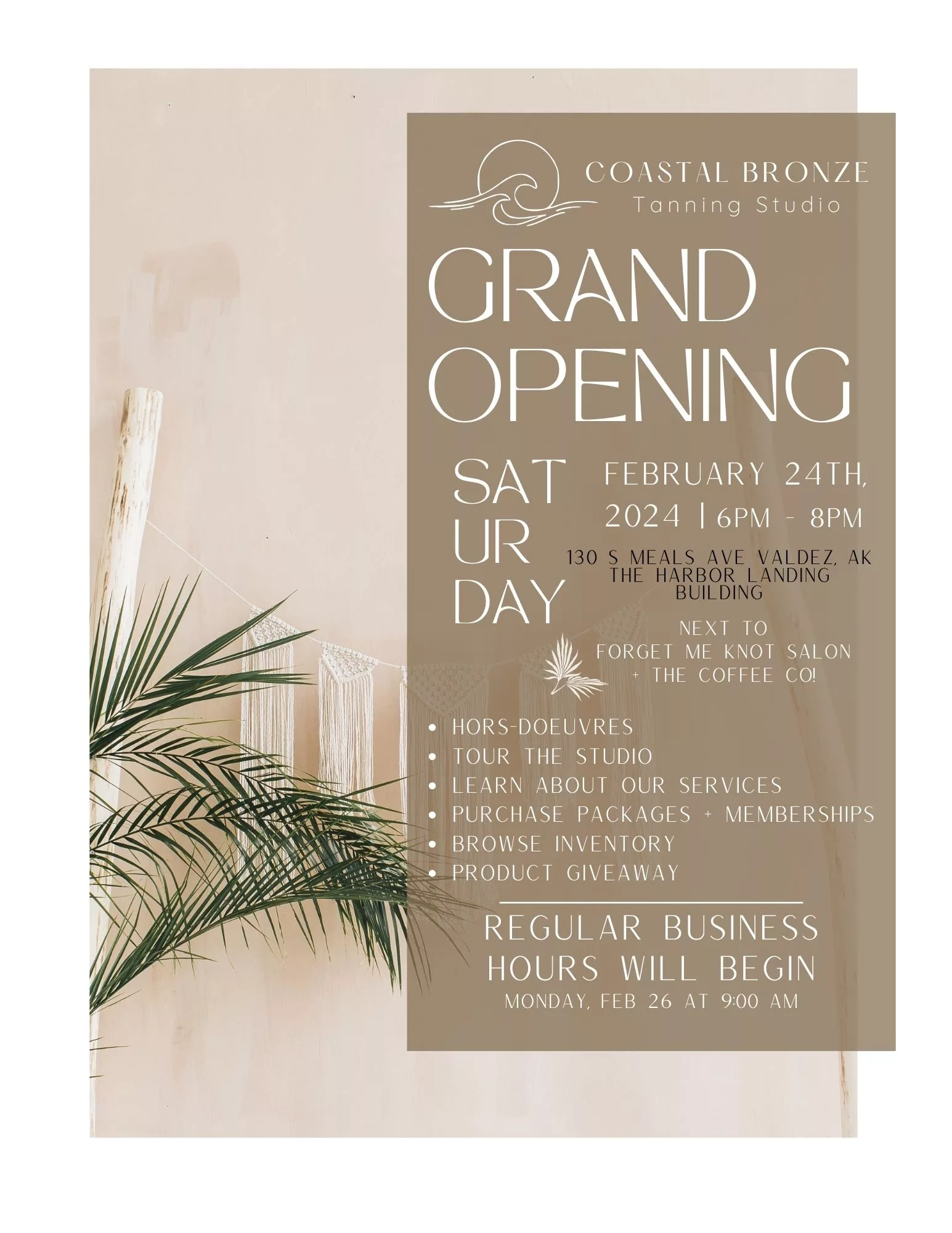 Grand Opening Coastal Bronze Flyer