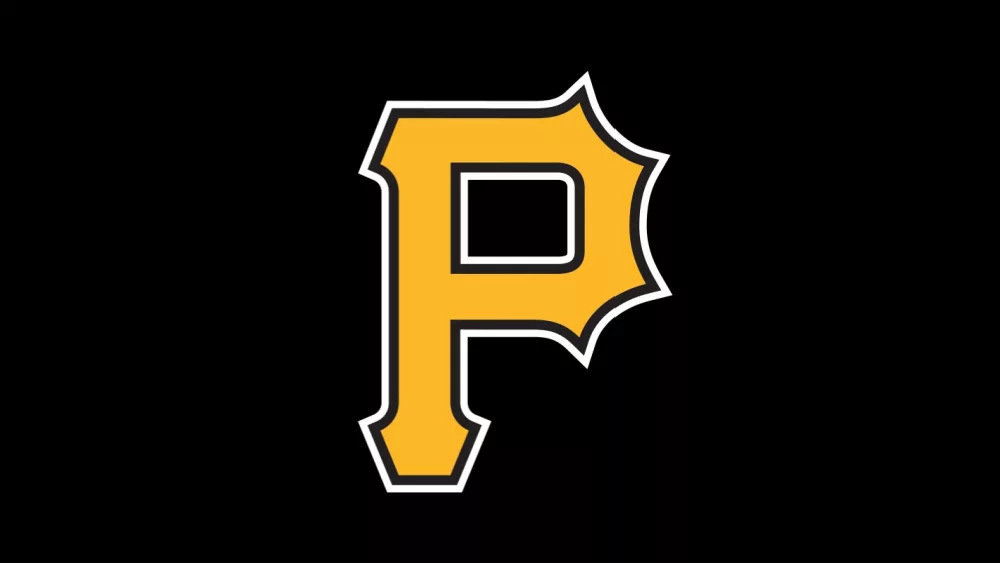 Pittsburgh Pirates logo^ Major League Baseball^ National League Central Division^ with black background