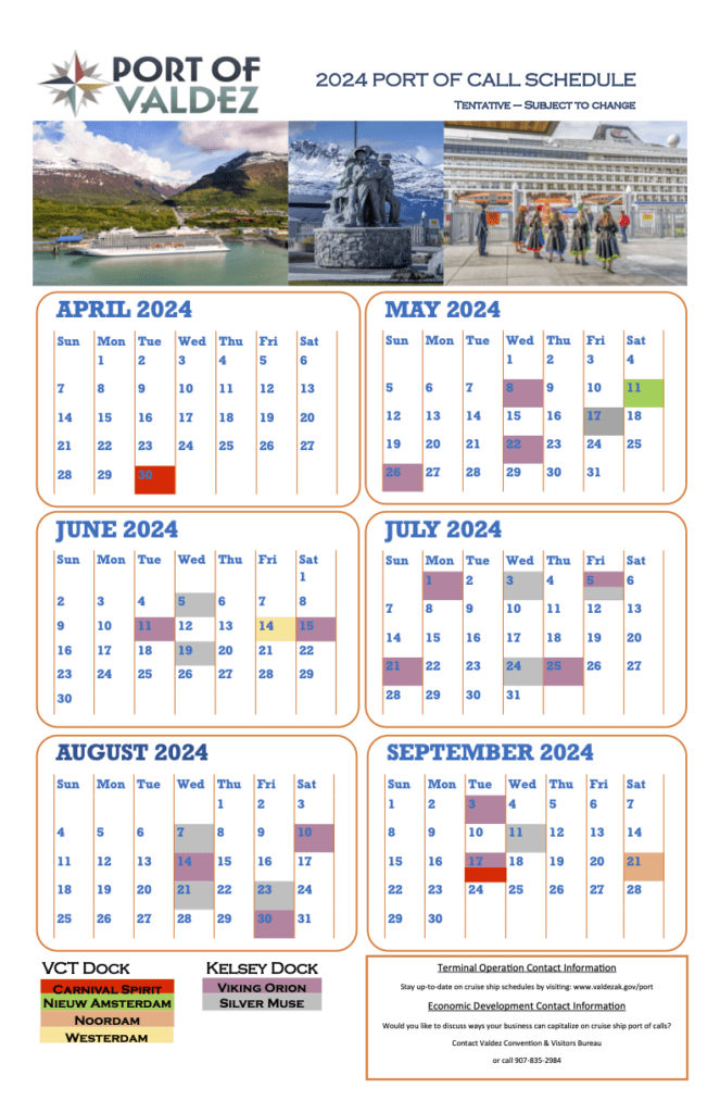2024 Port of Call Schedule 11x17 - Current - Calendar