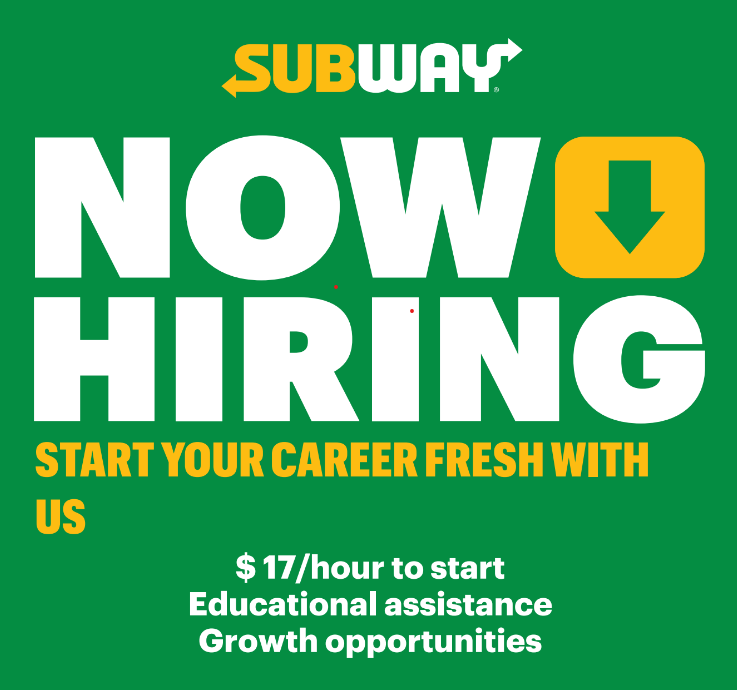 Subway Now Hiring Square