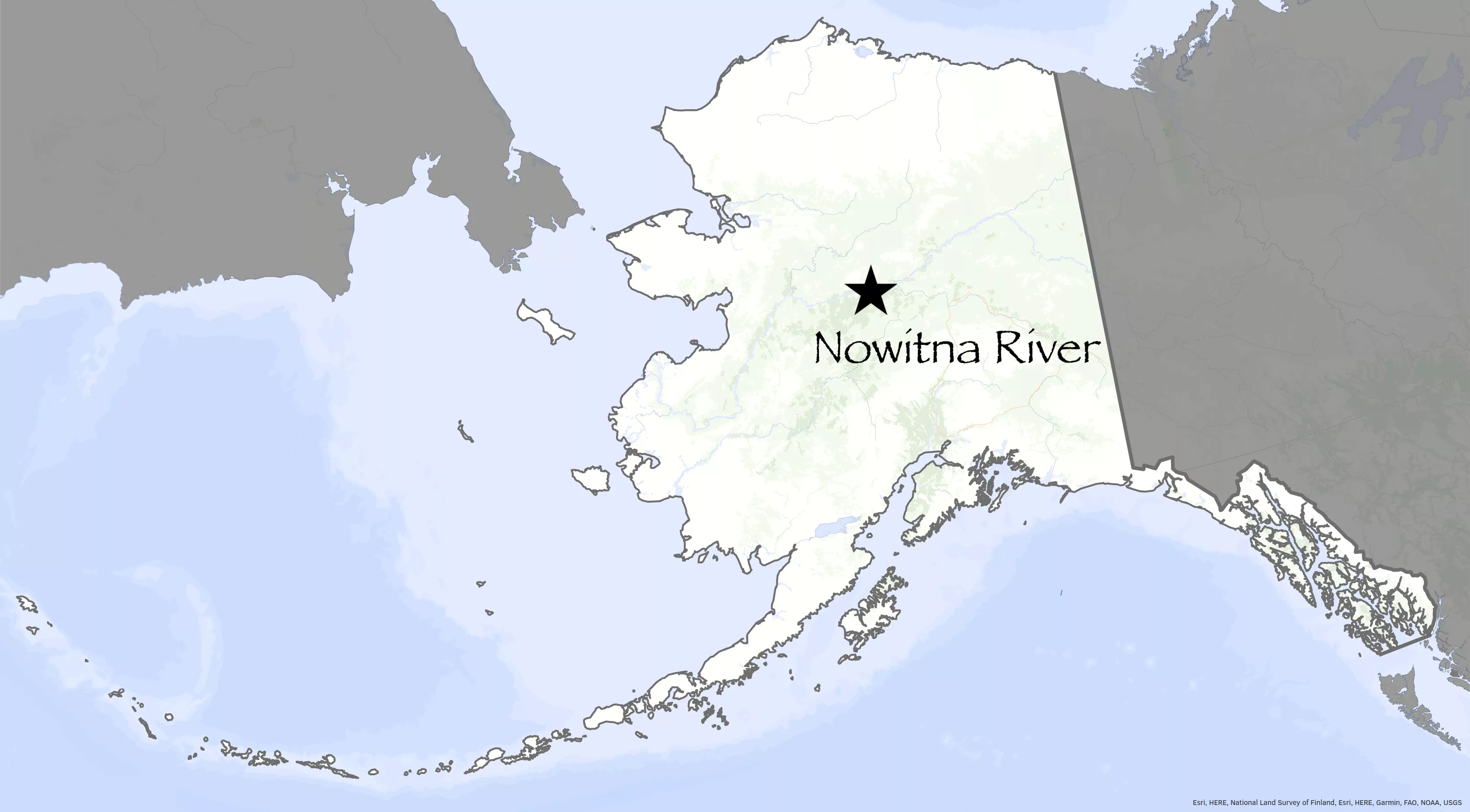 Map showing Nowitna River, Alaska 