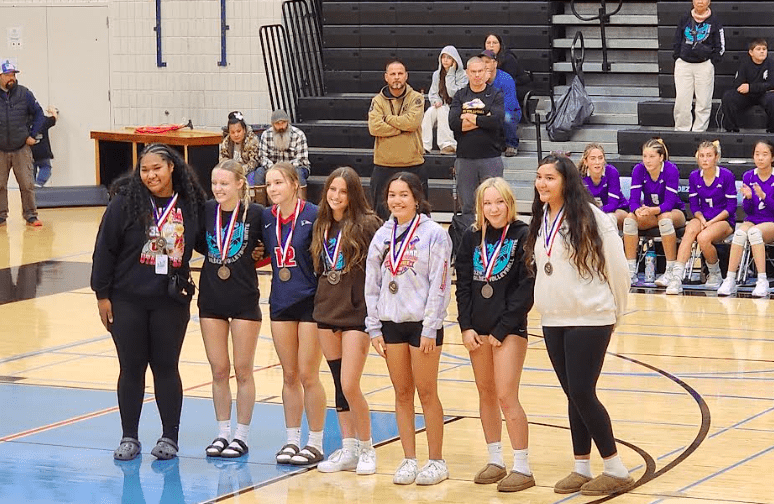 JV Gold Division All Tournament. Valdez players were Taken Unger and Evaa Tiura