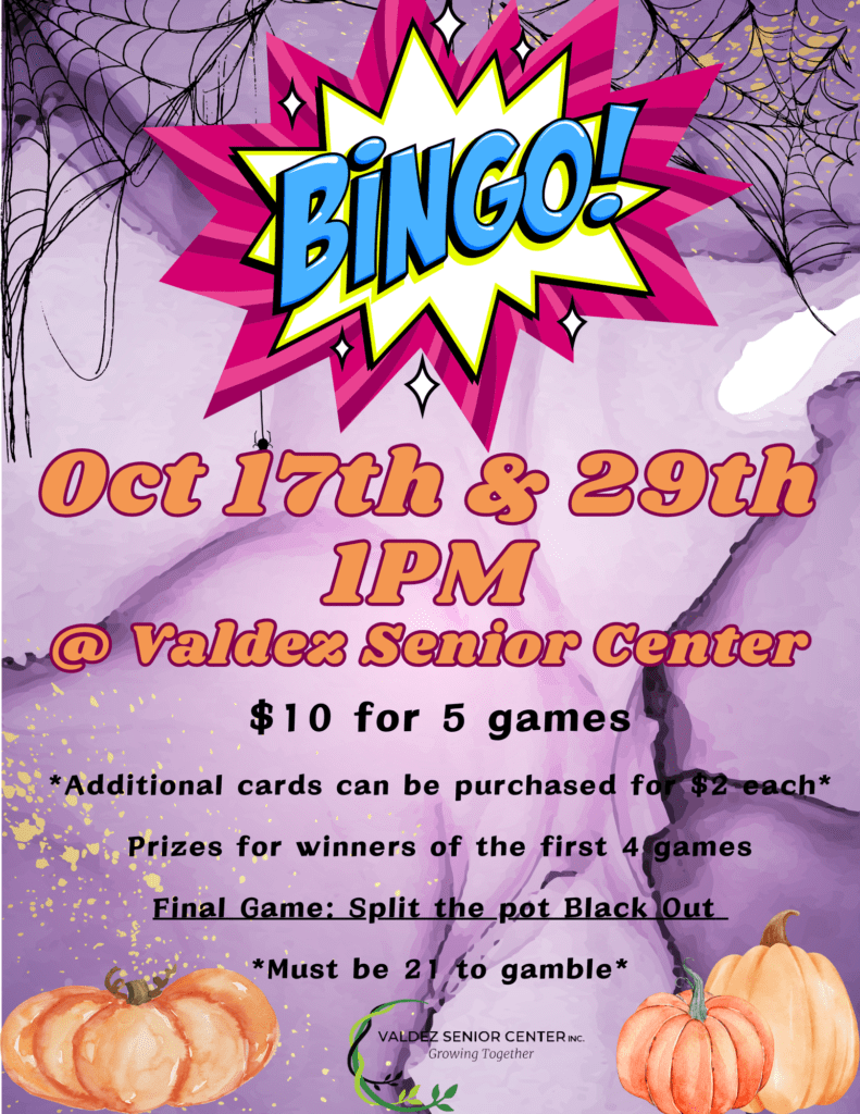 Bingo at the Valdez Senior Center, October 2024