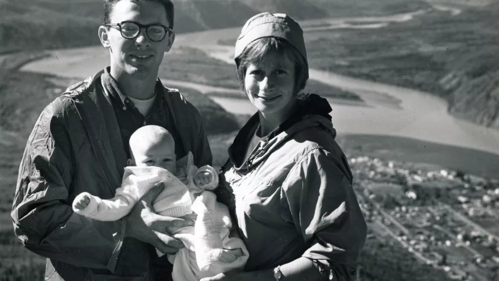 Charles and Tone Deehr with their daughter Tina near Dawson City, Yukon, in 1961. Photo courtesy Charles Deehr.