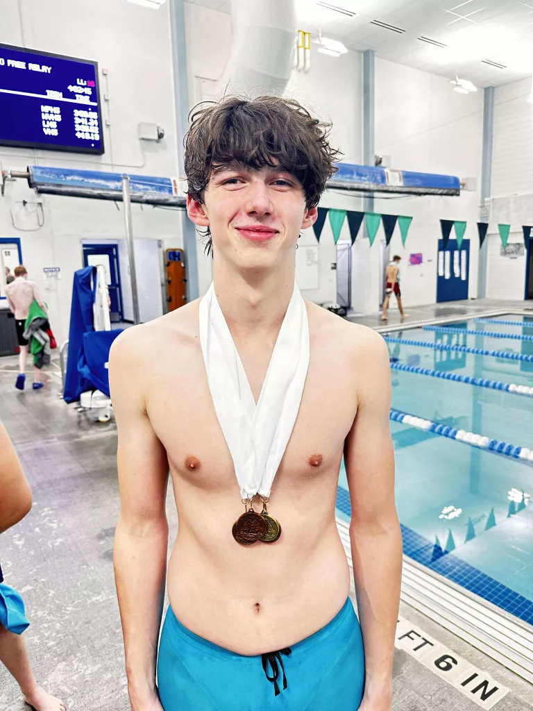 Grant Osburn at State Swimming Meet 2024 Photo Courtesy Morgan Wadsworth