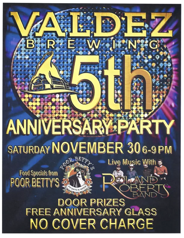 Valdez Brewing 5th Anniversary Flier