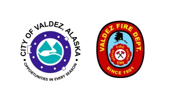 Valdez Fire and Valdez City logos