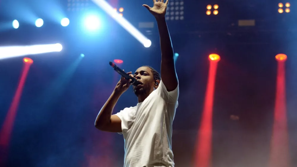 Kendrick Lamar performs onstage at the 2016 Okeechobee Music and Arts Festival. Okeechobee^ Florida - March 5^ 2016