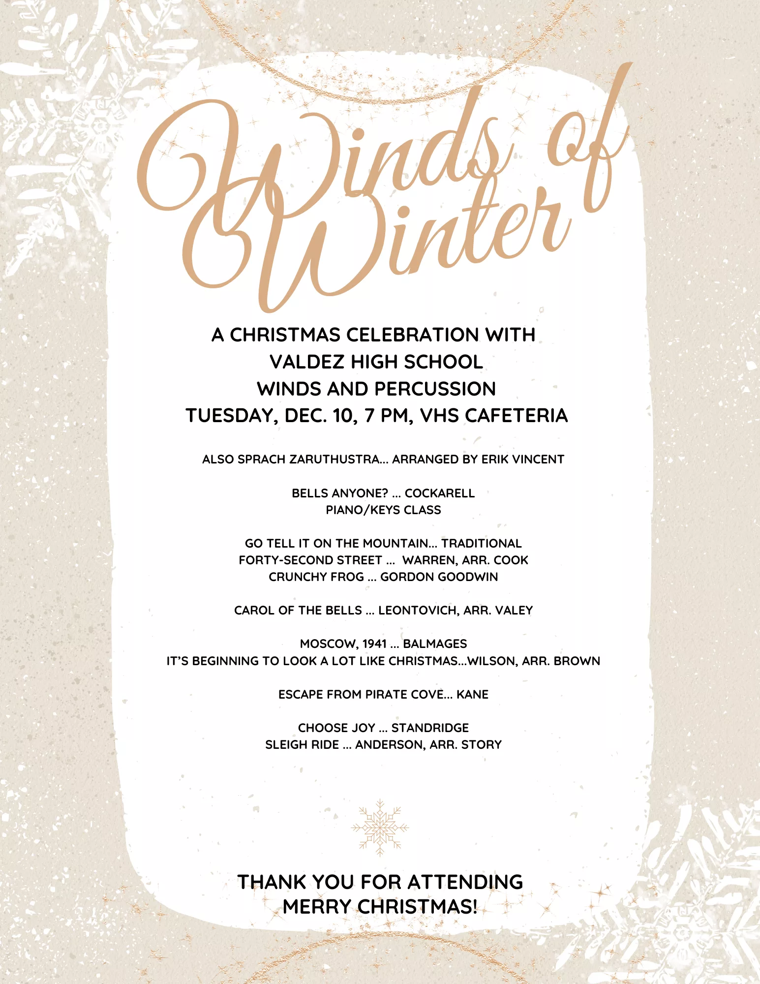 Winds of WInter, A Christmas Celebration with VHS 2024