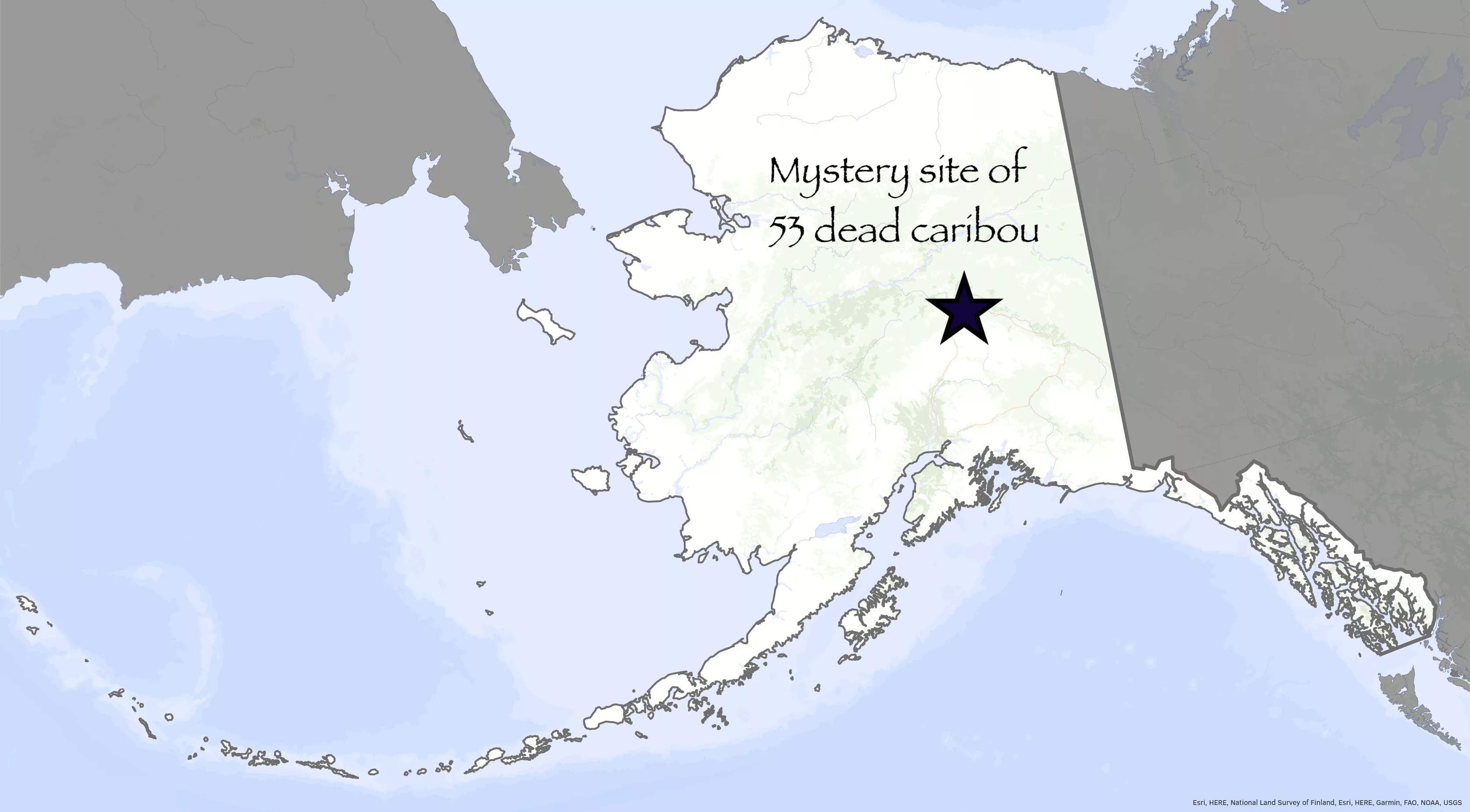 Map of the Dead caribou site