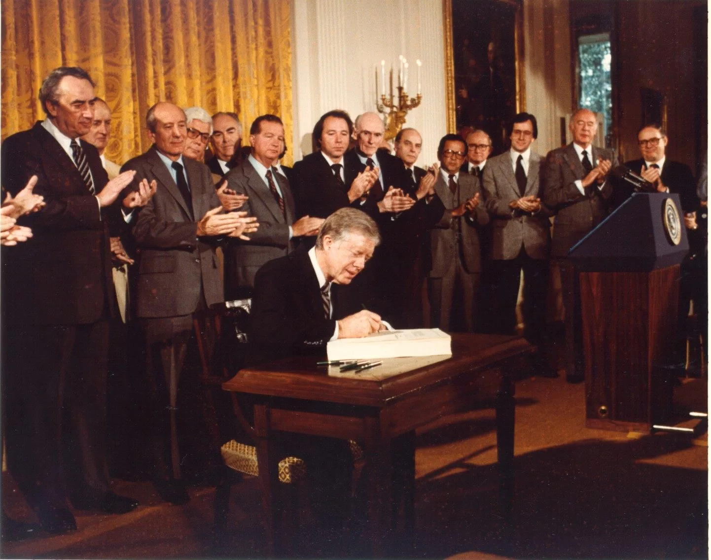 President Jimmy Carter signs the Alaska National Interest Lands Conservation Act on Dec. 2, 1980. Photo courtesy of the Jimmy Carter Presidential Library.