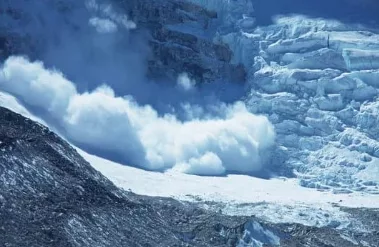 Avalanche on a mountain