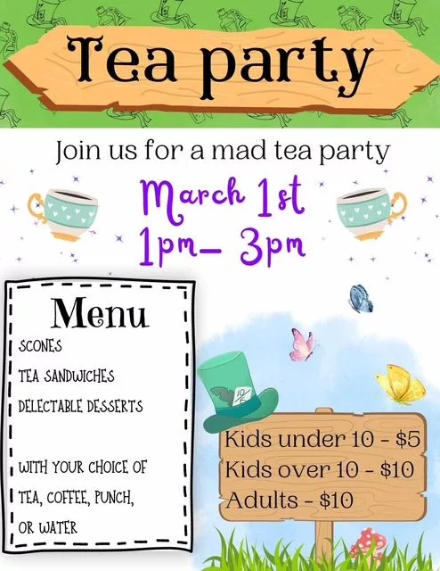 Eagles - Mad Hatter Tea Party Flyer.