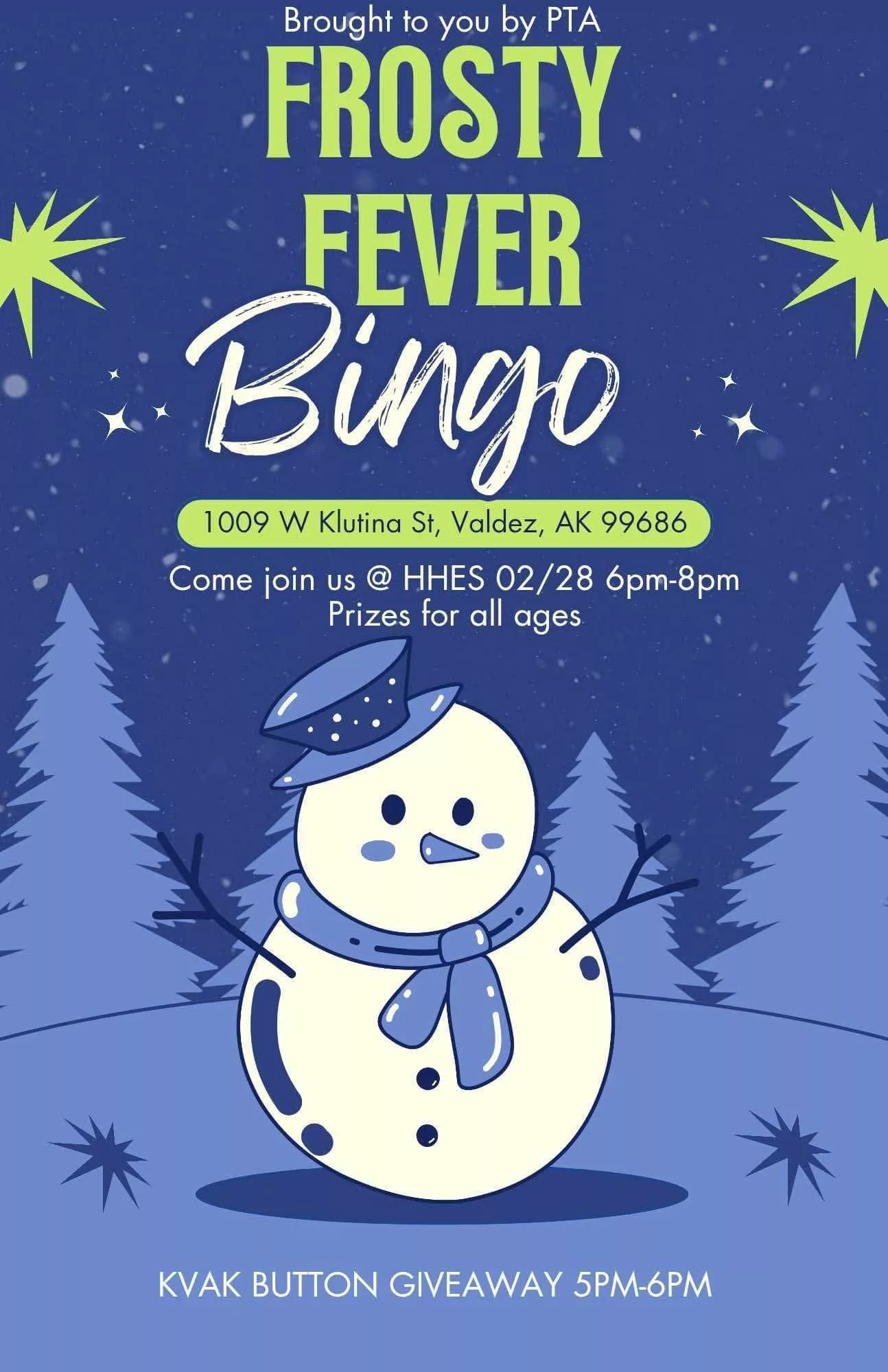 Frosty Fever Bingo 2025 flyer