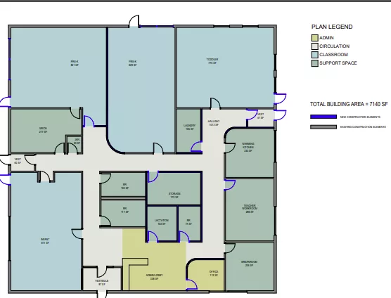 Map of HHES with the proposed daycare expansion, from the City Council Packet