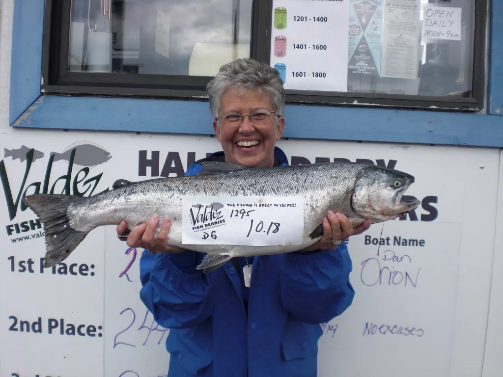 Delores Gard in the Valdez Fish Derby