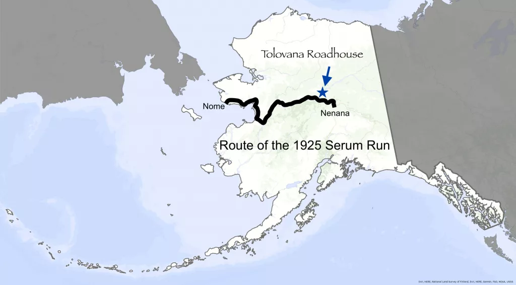 Serum Run Route, Iditarod