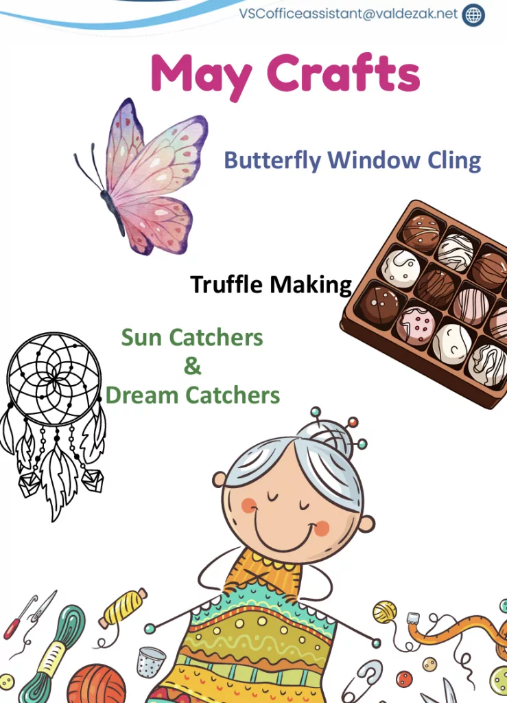 Crafts at the Valdez Senior Center, May 2025
