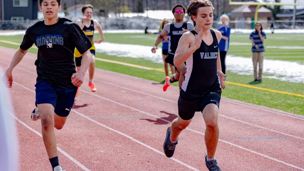 Kain at the Valdez/Glenallen/Gilson Middle School Track Meet 2025