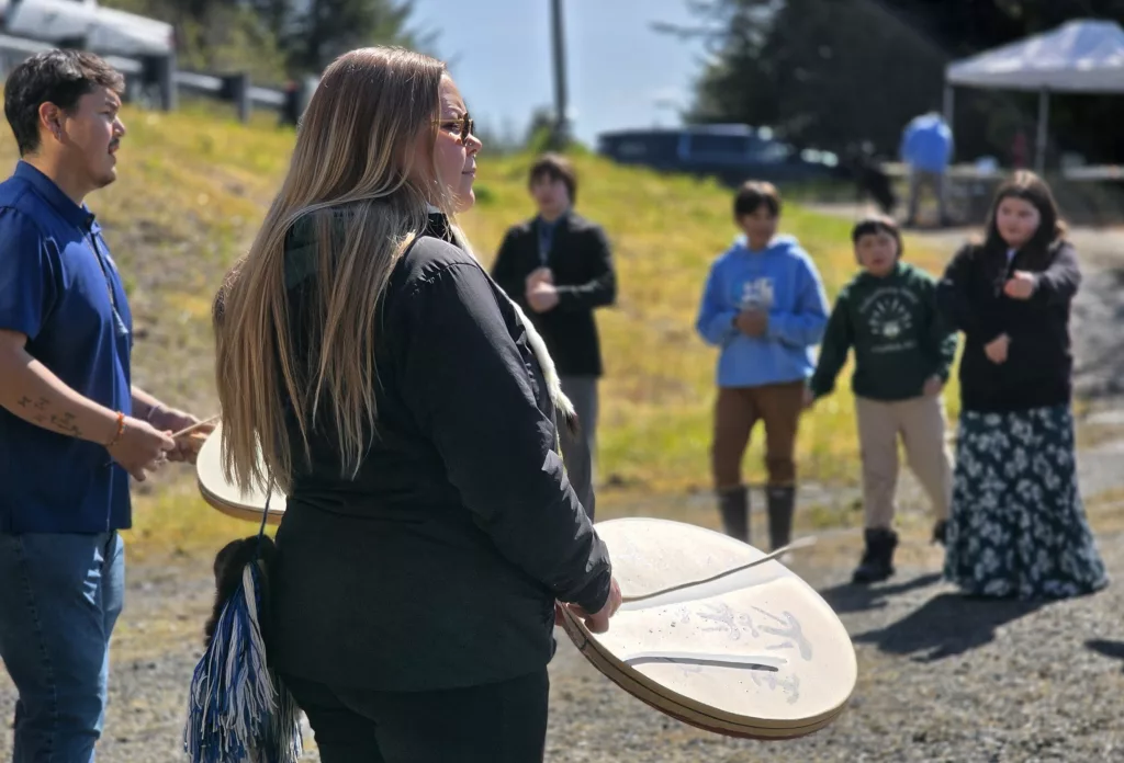 Last week, Tatitlek hosted the Peksulineq Festival, a week long celebration of culture and community. The celebration ended with a Closing Ceremony Friday featuring cultural performances by youth from the Tatiillaq Agungarstat Dancers and other communities such as Chenega, Cordova, Valdez and Kodiak. A silent and live auction featured locally made Alaska Native art and a traditional dinner featured local dishes.
