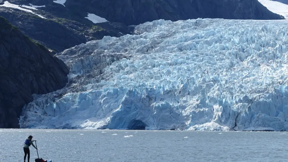 Alaska glaciers, like this one in Kenai Fjords National Park, are shrinking fast. Photo by Ned Rozell.