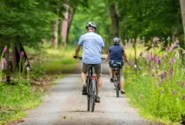People riding bikes