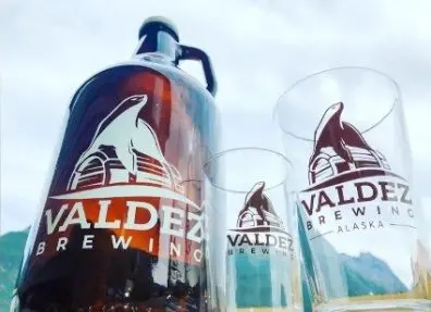 Valdez Brewing Growler outside
