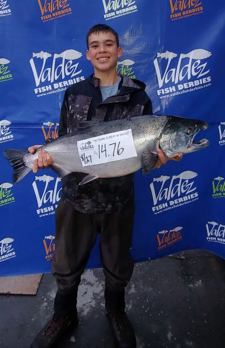Barrett Wells of Valdez Alaska, 3rd place winner in the 2025 Silver Salmon Derby