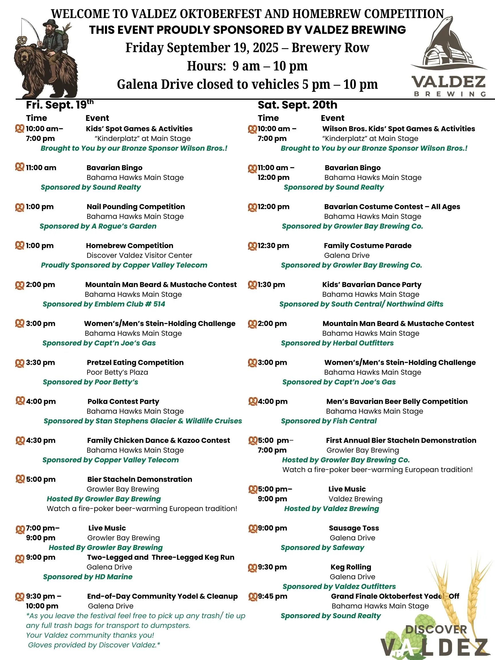 Oktoberfest 2025 Schedule